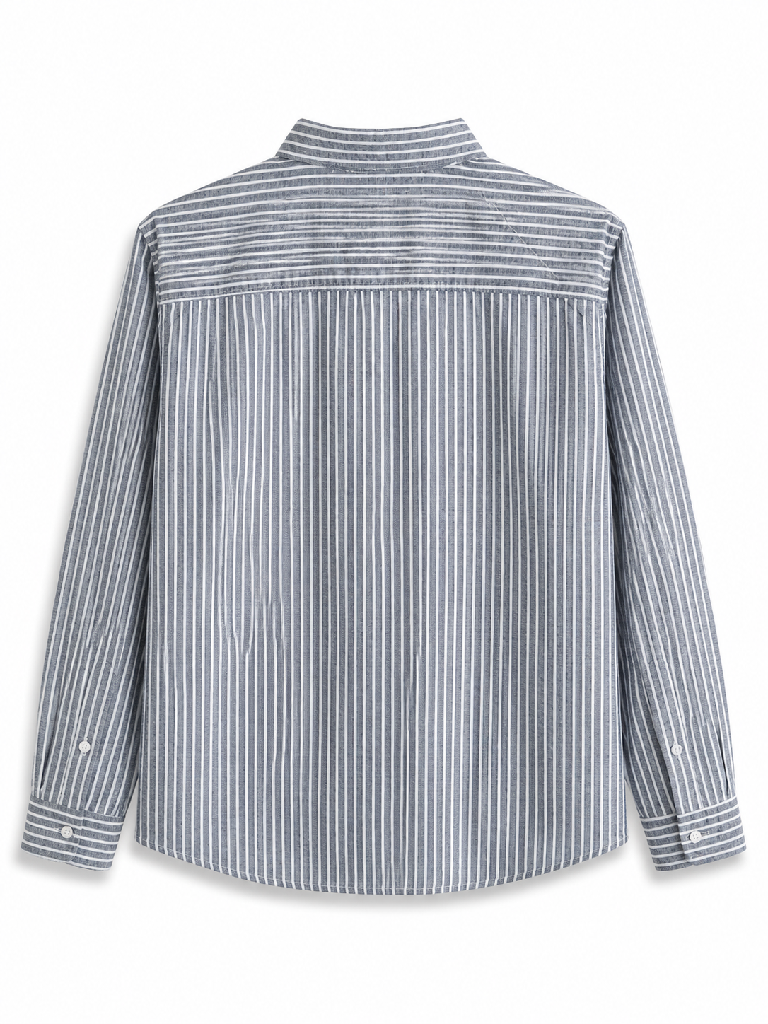 VELLORA Men's Blue Striped Cotton Shirt