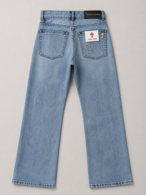 Ice Blue Straight-Fit Denim Jeans