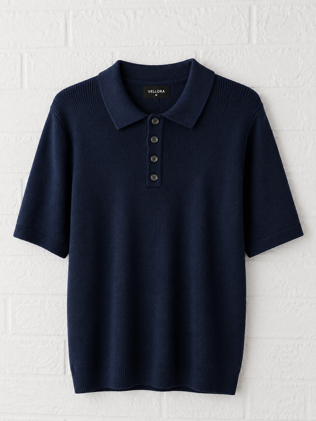 Premium Blue Knitted Polo T-Shirt