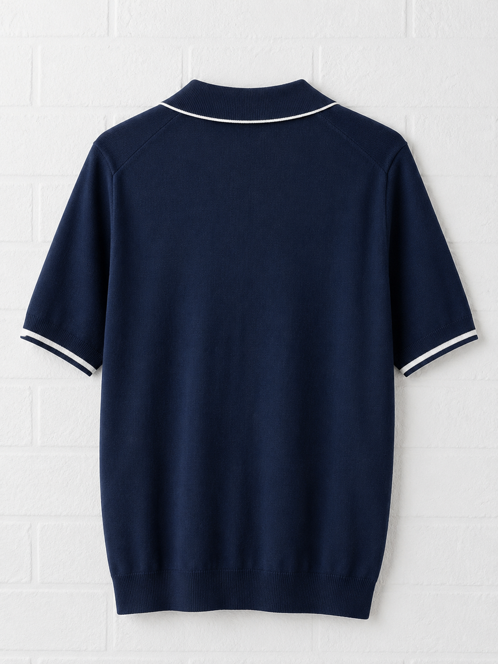 Premium Contrast Trim Knitted Polo T-Shirt