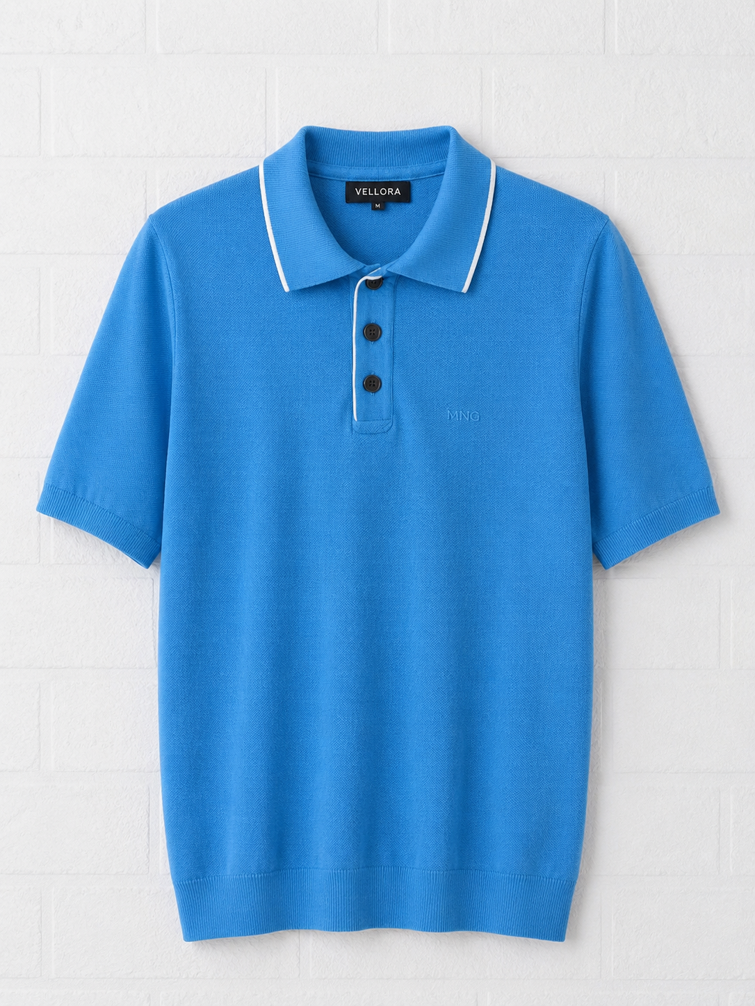 Premium Contrast Trim Knitted Polo T-Shirt