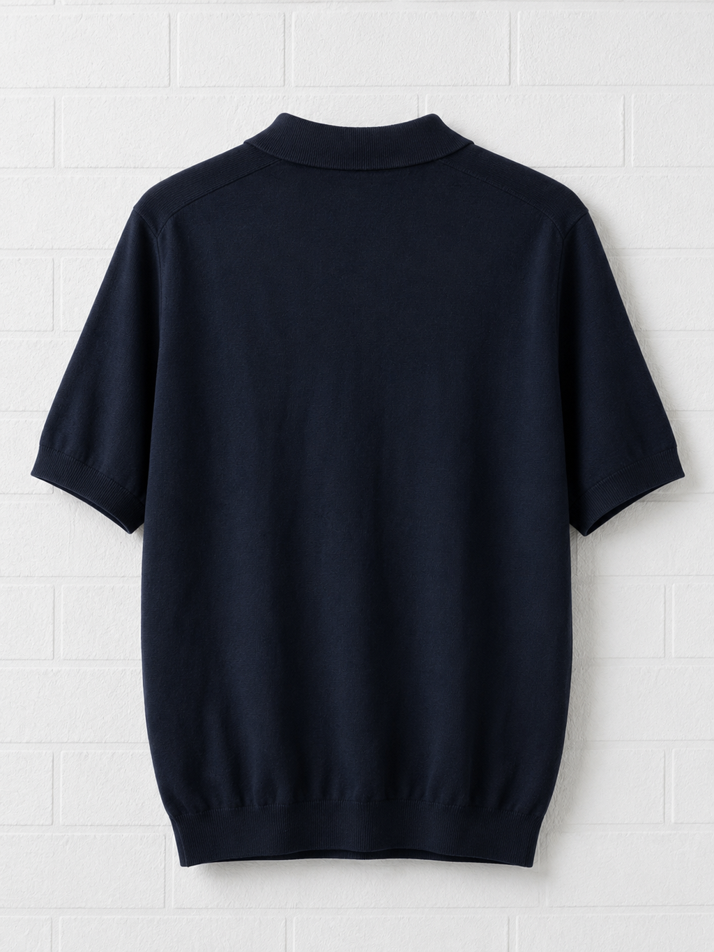 Premium Knit Polo T-Shirt – Midnight Navy