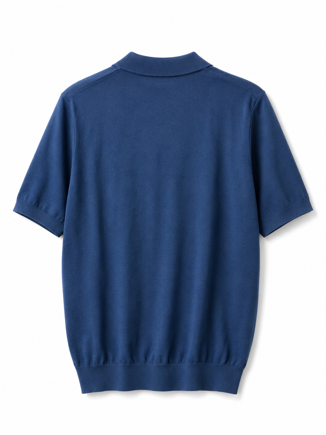 Textured Stripe Knit Polo T-Shirt – Royal Blue