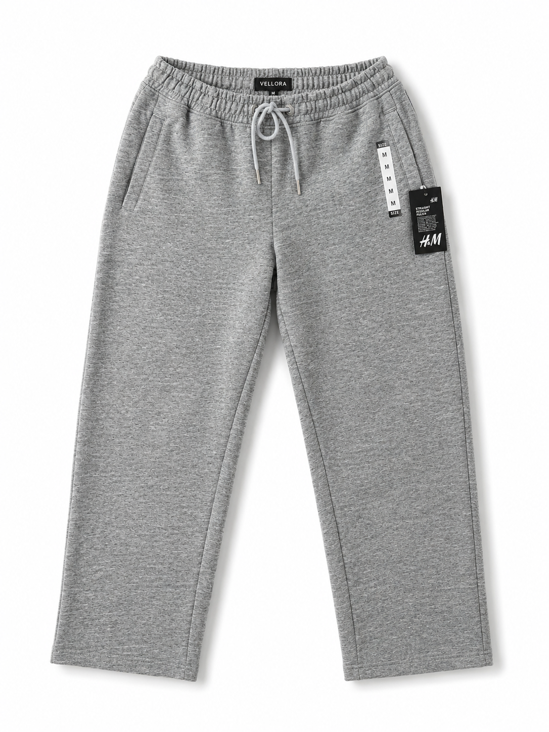 Premium Straight Fit Cotton Jogger Pants – Heather Grey