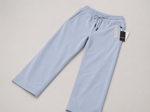 Glacier Blue Premium Wide-Leg Track Pants