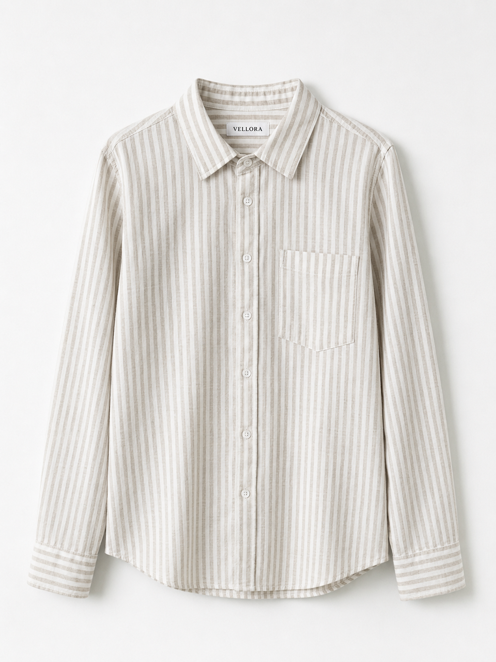 Premium Beige Striped Linen Blend Shirt